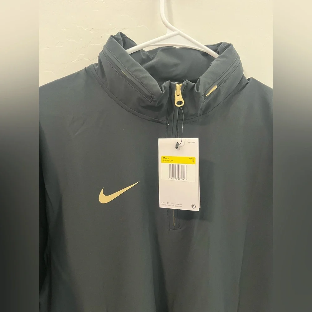 New Nike Short-Sleeve Black Woven Football Coach Hoodie FJ9548-014 Mens S - Picture 4 of 6